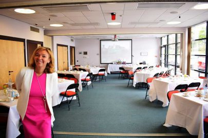 Jacquie gets ready to welcome guests to our Centre