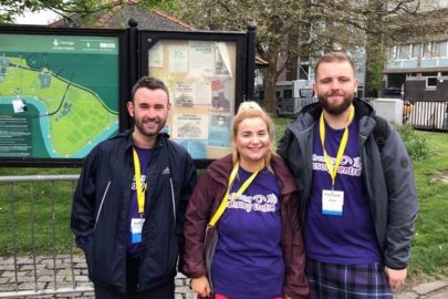 Blake, Jennifer and Gavin at Glasgow Kiltwalk some of our 2019 Kiltwalkers