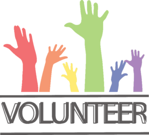 Hands up for volunteering stylised image