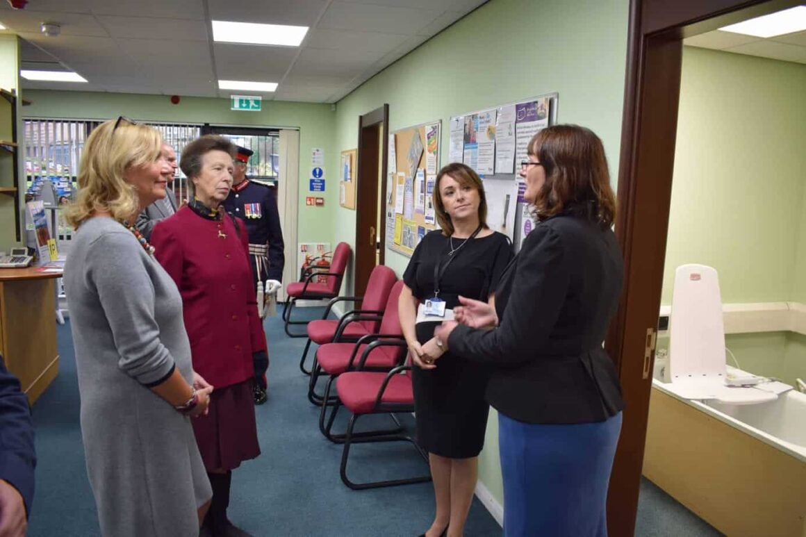 HRH The Princess Royal meeting the Living Well Falkirk team