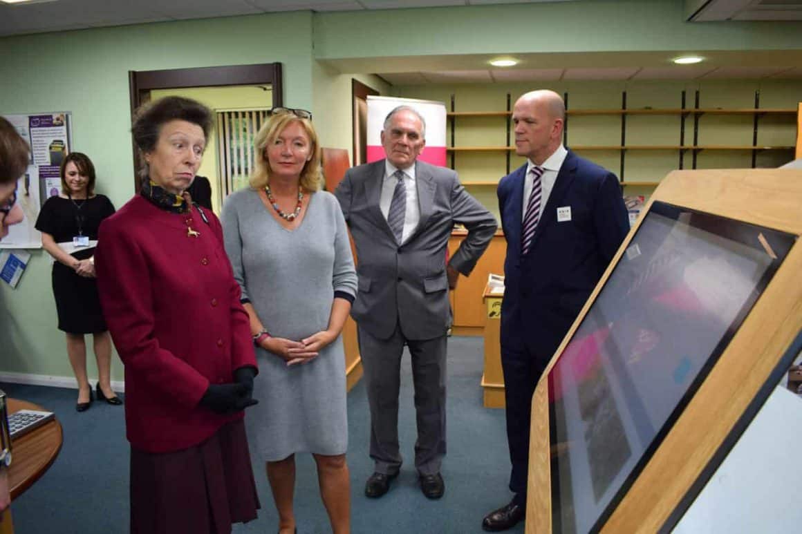 HRH The Princess Royal looking at the Tiny Tablet