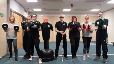 David Black and the FVCS staff in boxing gloves