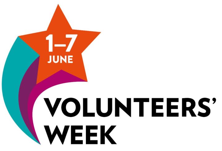 Volunteers' Week logo which reads 1-7 June in an orange star