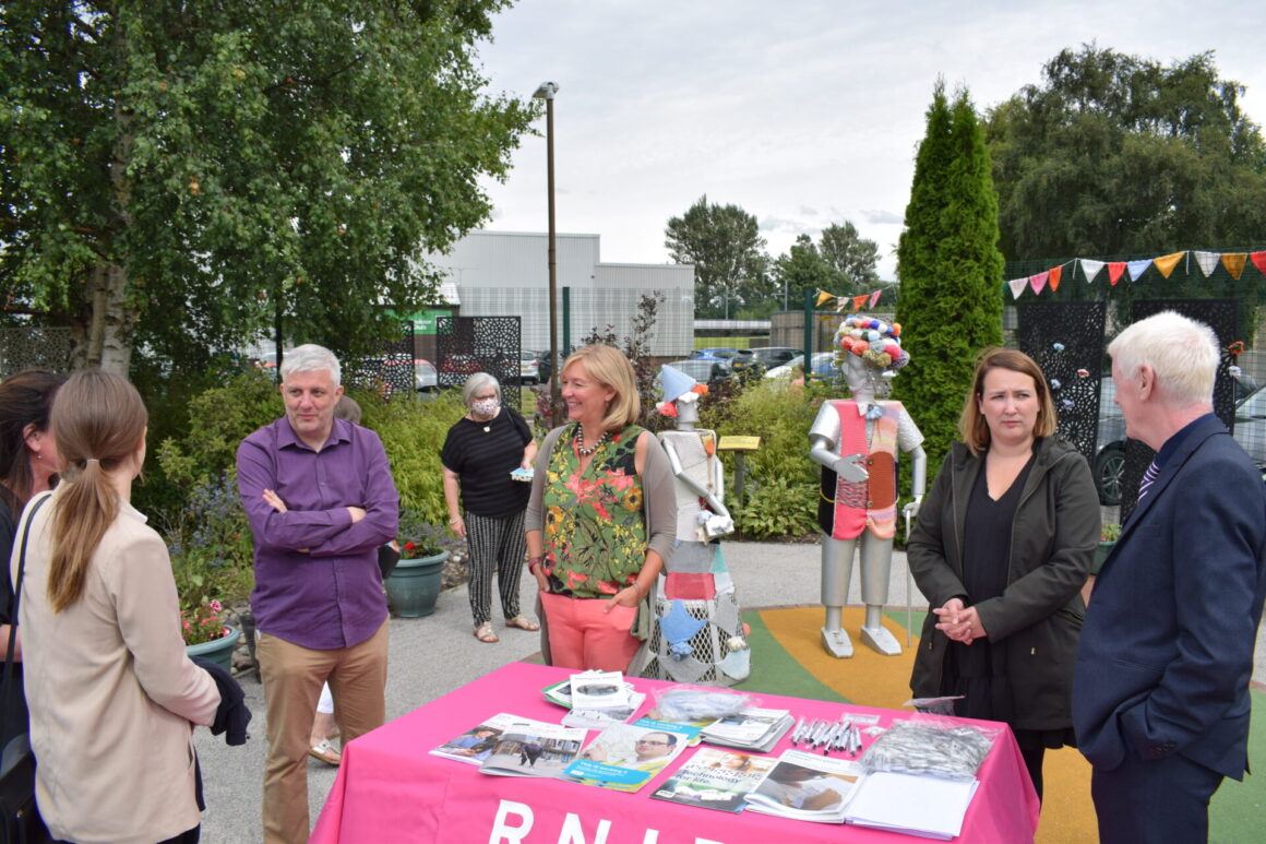 RNIB table with James Adams, Jacquie, Rachel and Cllr Mooney