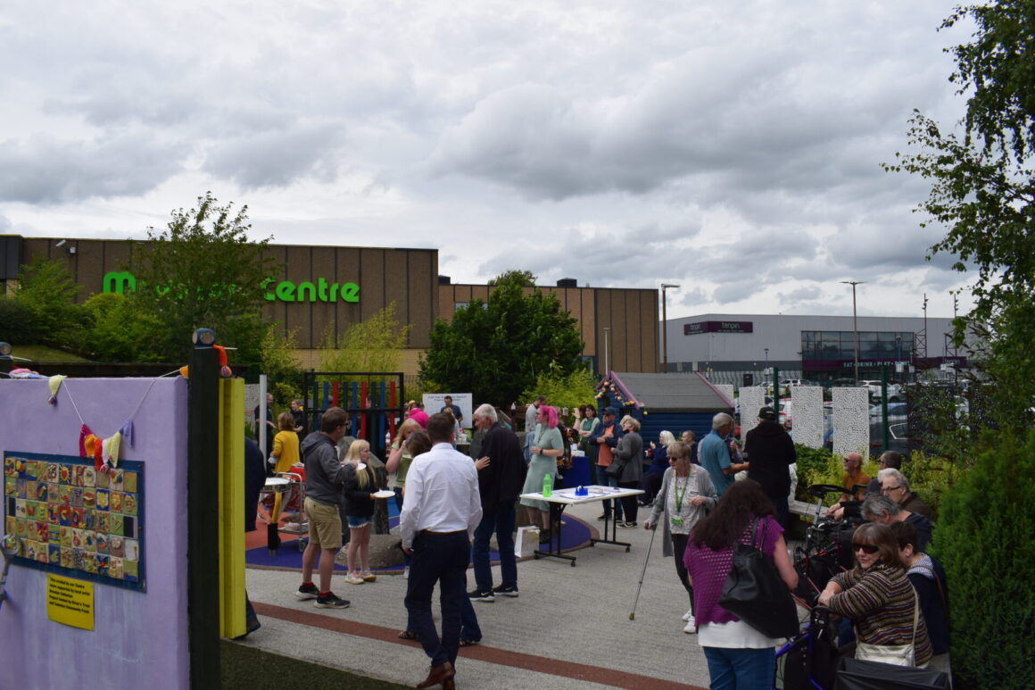 lots of people enjoying the Summer BBQ