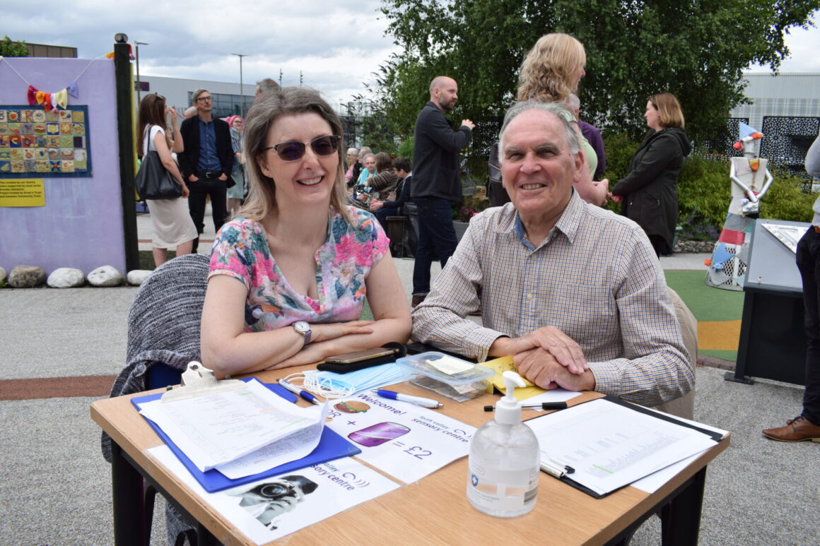 Clare Boland and Pat Reid at entry desk