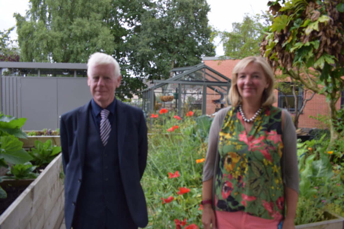 Cllr Mooney and Jacquie in Kitchen Garden