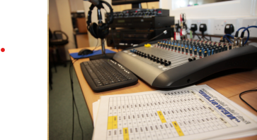 Recording equipment on a desk