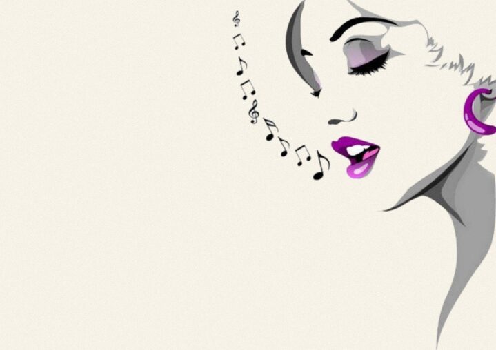 Stylised image of a woman singing