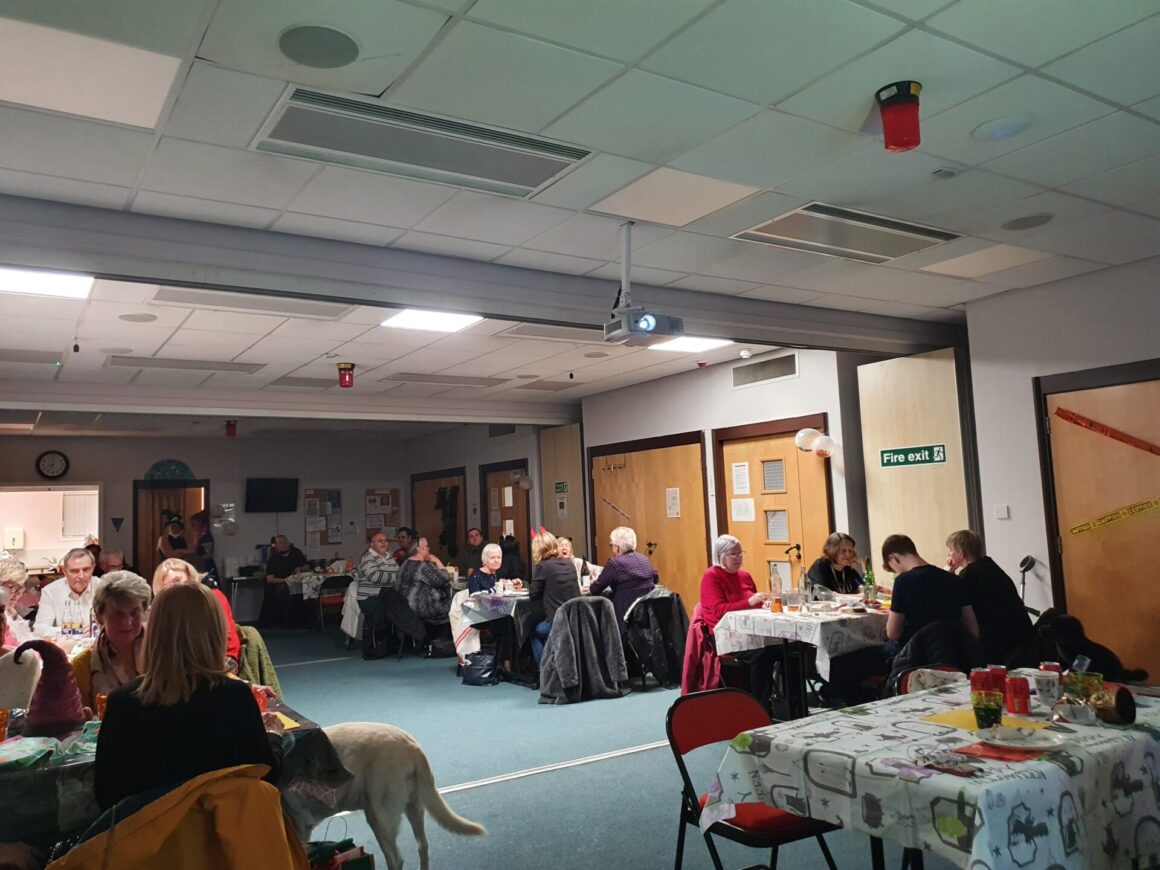 Busy hall with attendees