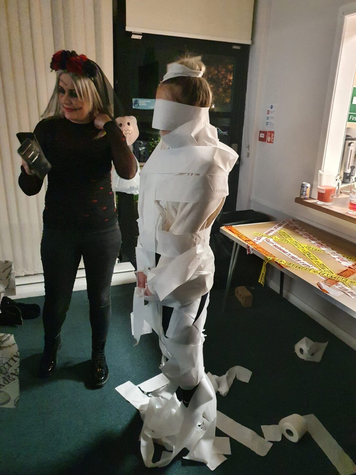 One Mummy and wrapper