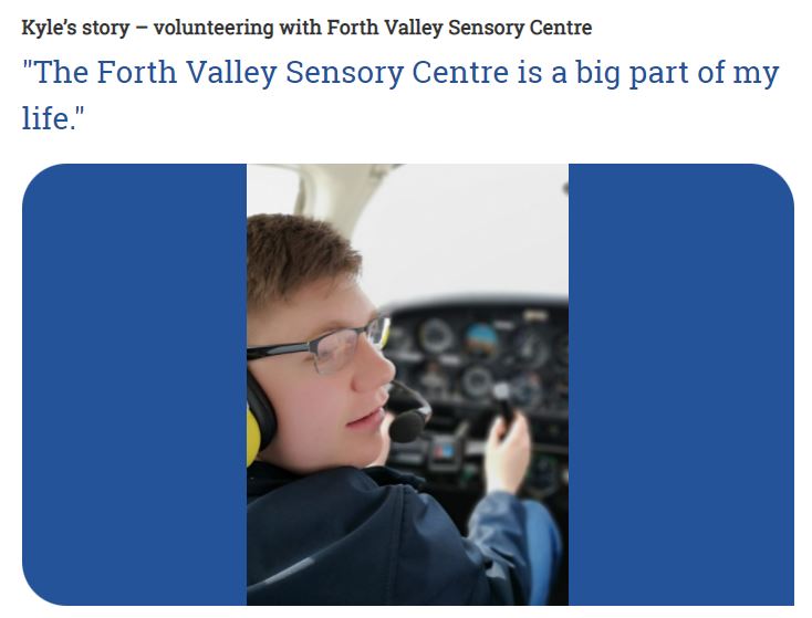 Kyle flying a plane in a screengrab from the Humans of Scotland page