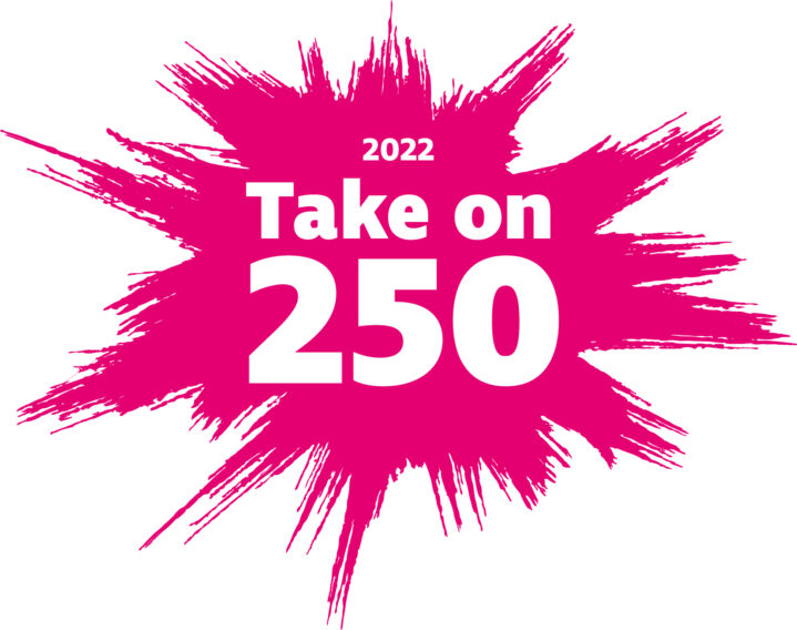 Take on 250 pink splat logo