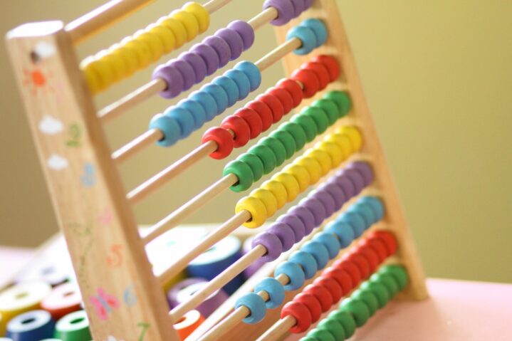 a counting abacus with lots of colours