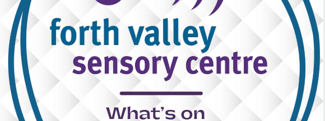 Image reads, "Forth Valley Sensory Centre What's On August 2026." The words and FVSC logo appear inside a turquoise circle.