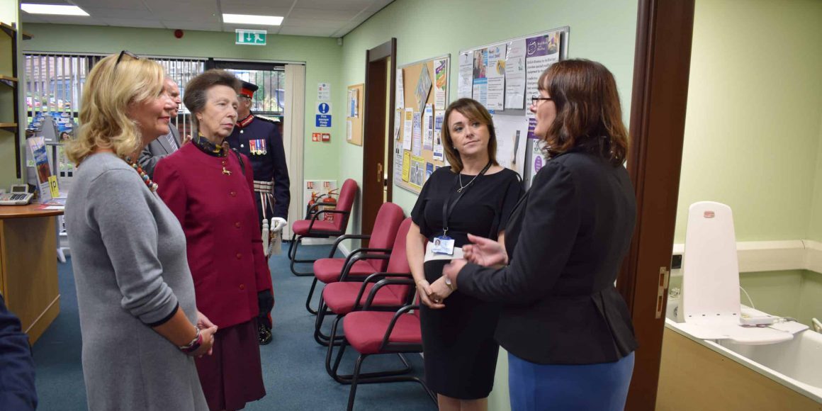 HRH The Princess Royal meeting the Living Well Falkirk team