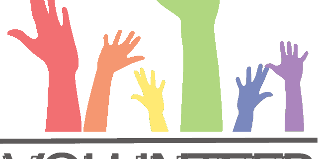 Hands up for volunteering stylised image